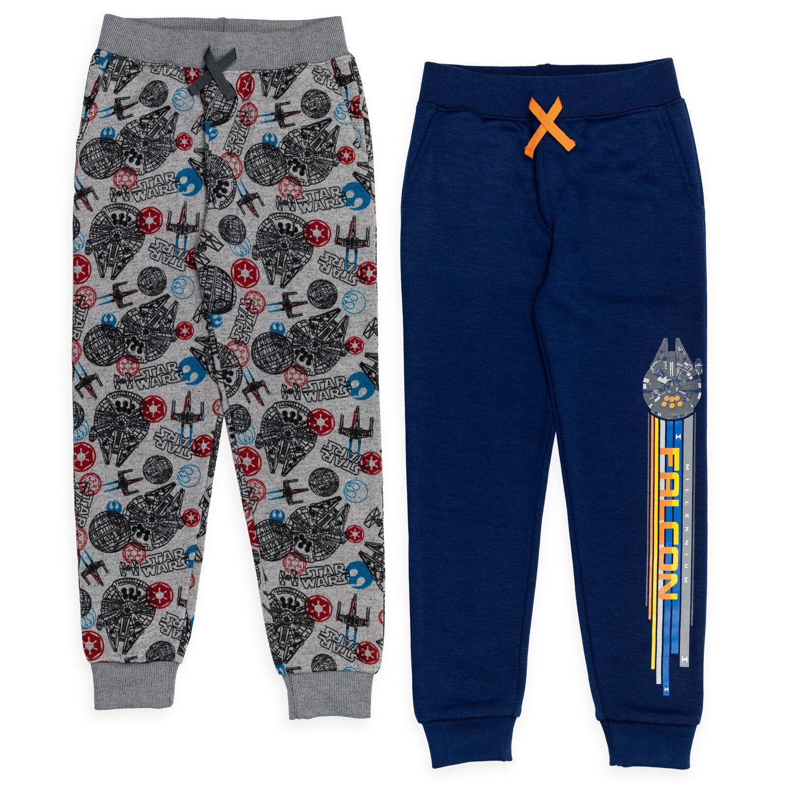 Star Wars Millennium Falcon Little Boys Fleece 2 Pack Pants Grey / Blue 7-8