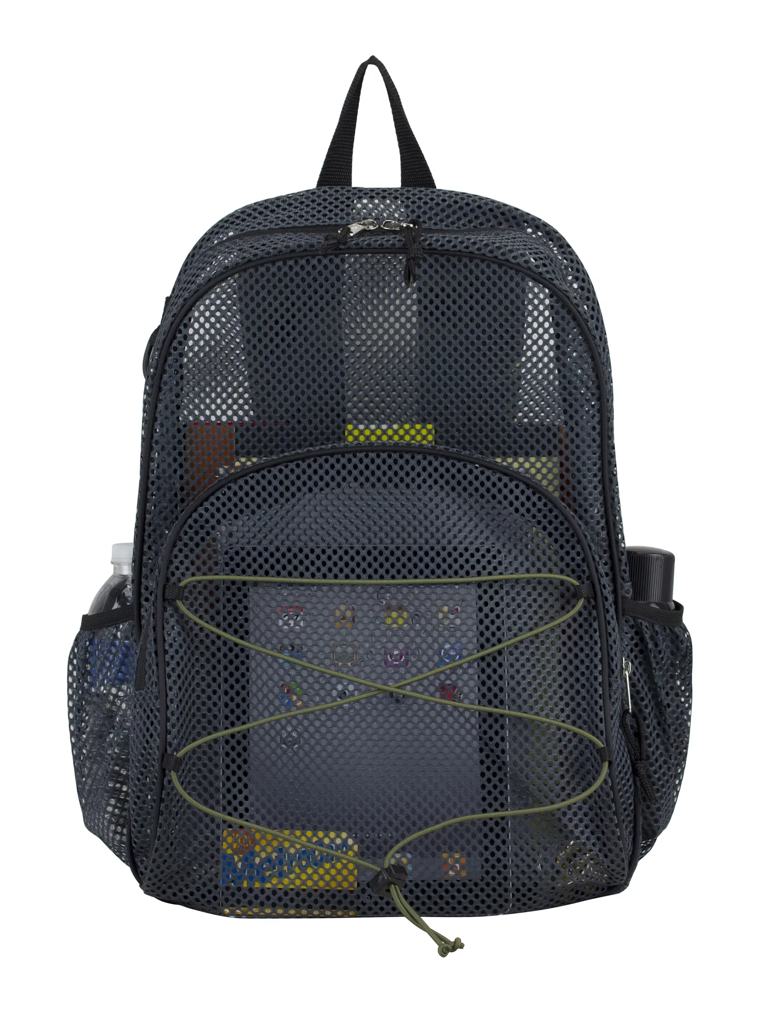 Eastsport Unisex Mesh Bungee Backpack with Padded Shoulder Straps, Graphite & Camouflage
