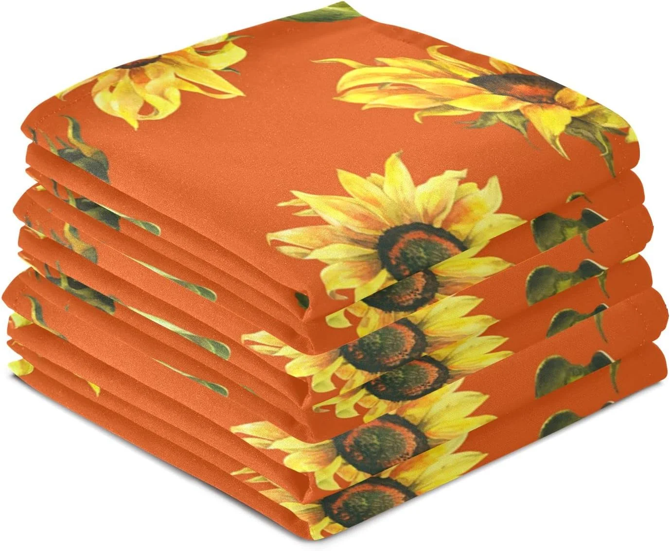 GZHJMY Sunflowers Floral Painting Kitchen Towels Set of 6 Dishcloths Hand Towels Tea Towels Ultra Absorbent for Cleaning Washing Drying Dishes Tableware 28'' x 18''