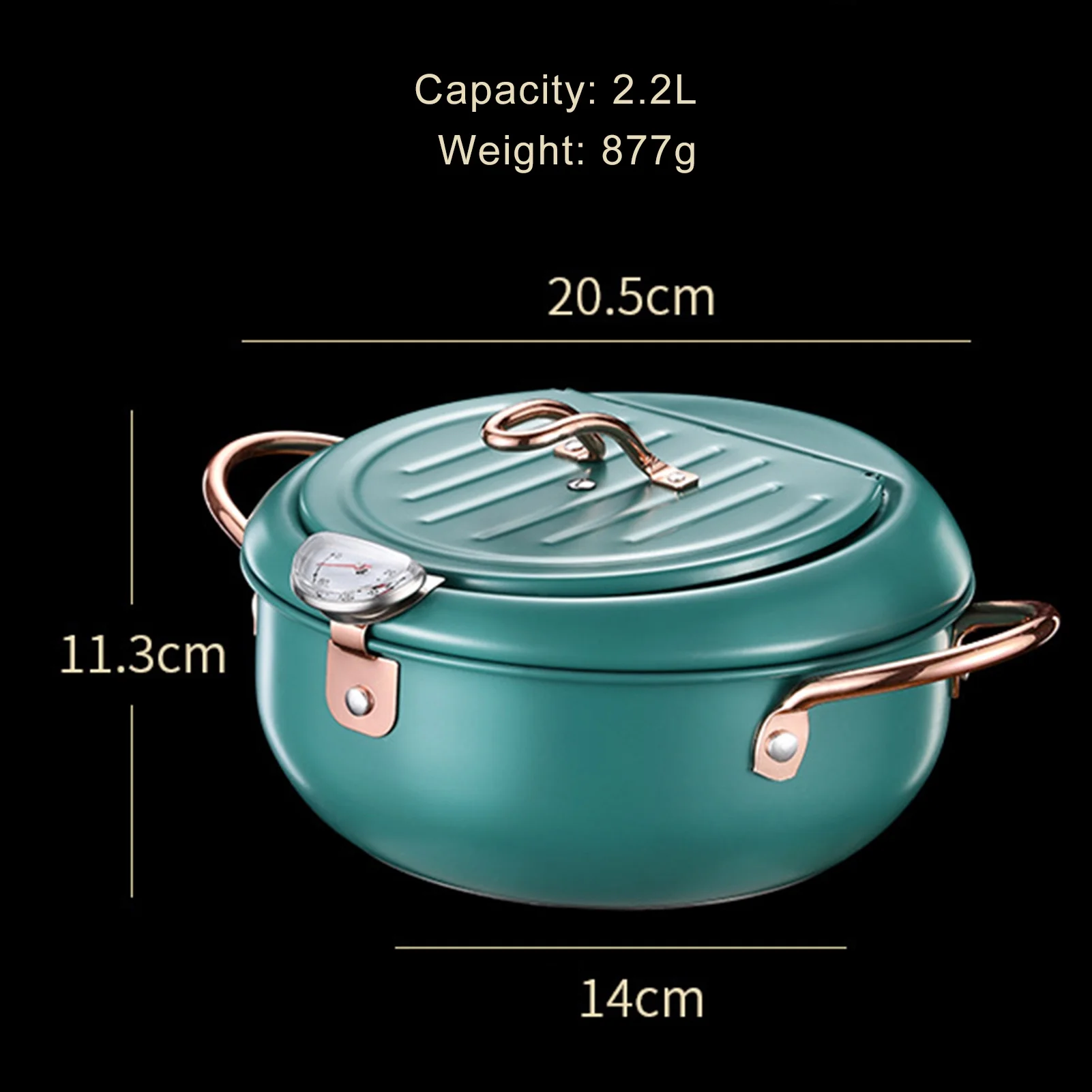 Dazzduo Stainless Steel Deep Fryer PotJapanese Style Fryer for French Fries, Shrimp, Chicken, FishKitchen Ware