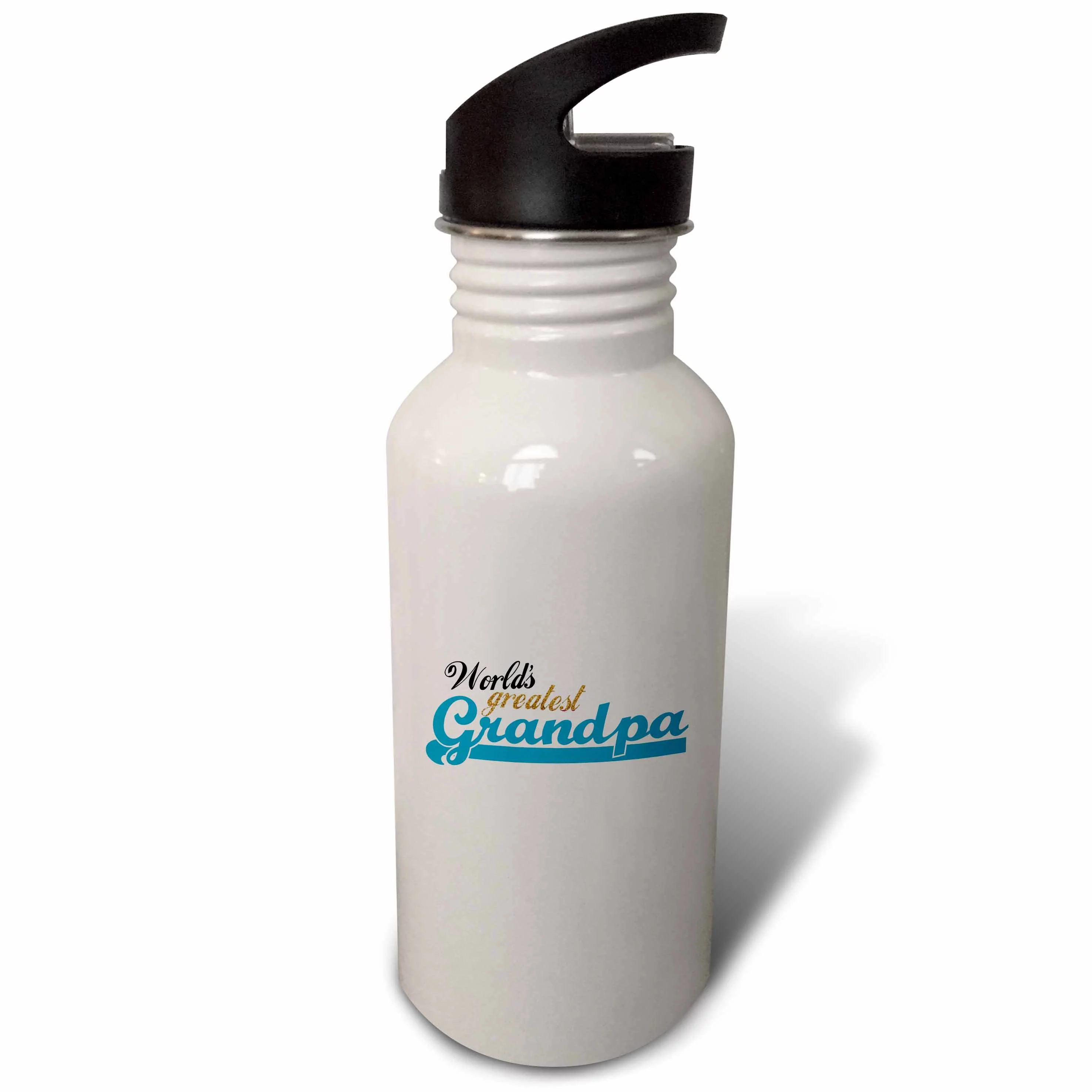 Worlds Greatest Grandpa - Best Grandfather in the world - Great Grandpop gifts - blue text 21 oz Sports Water Bottle wb-151305-1