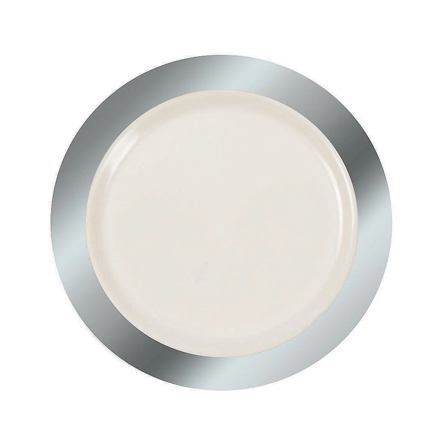 Prem Ivory Silver Trim Dessert Plate 25P - Party Supplies - 25 Pieces