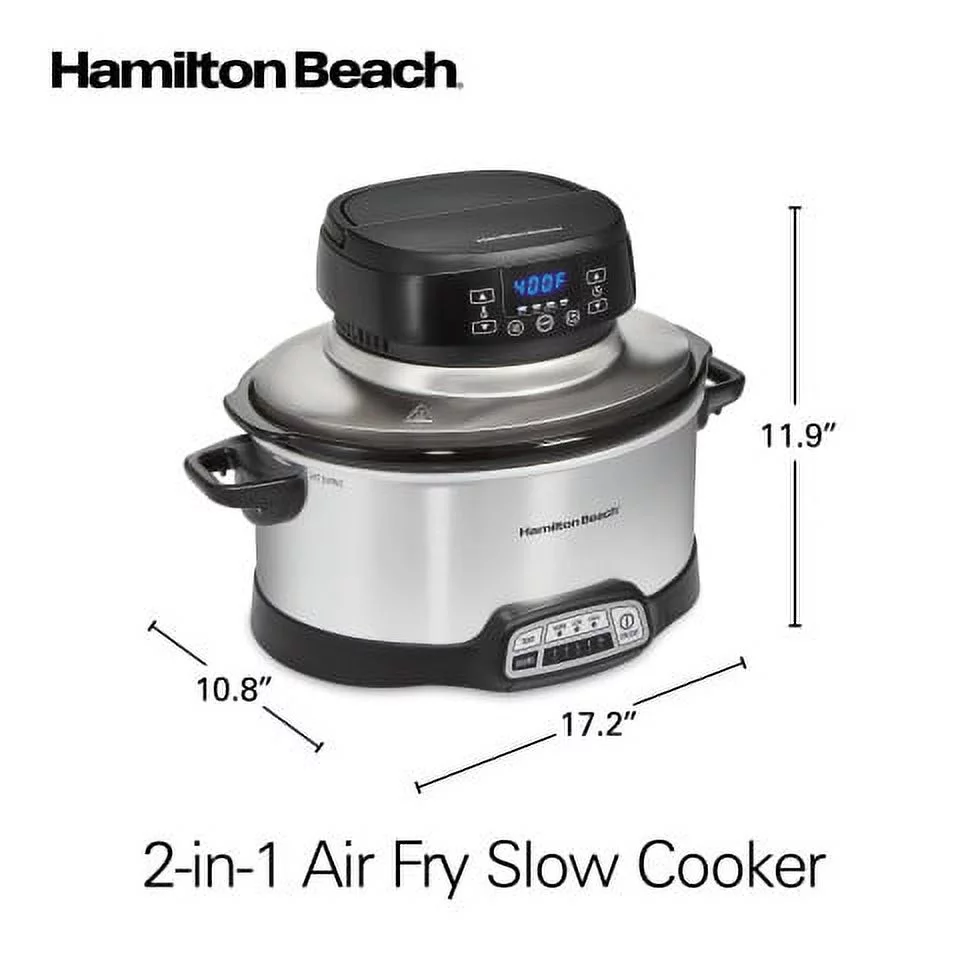 Hamilton Beach 2-in-1 Air Fry Slow Cooker, 6 Quart Capacity, 33061