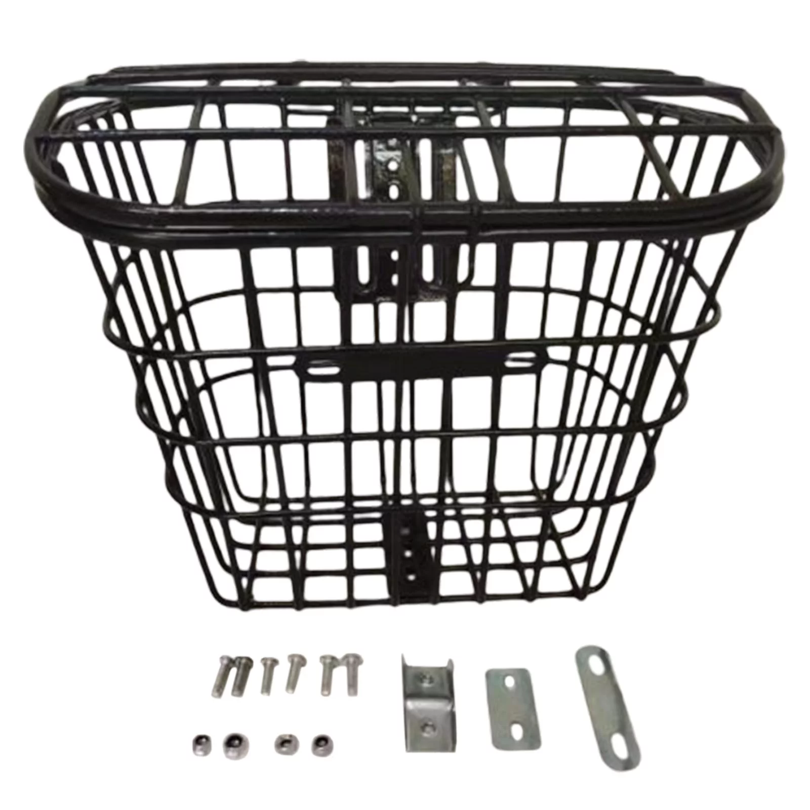 Metal Bike Basket Detachable Durable Cycling Carrier Portable Folding Bike Frame Basket Cargo Rack Storage Basket for Road Bikes