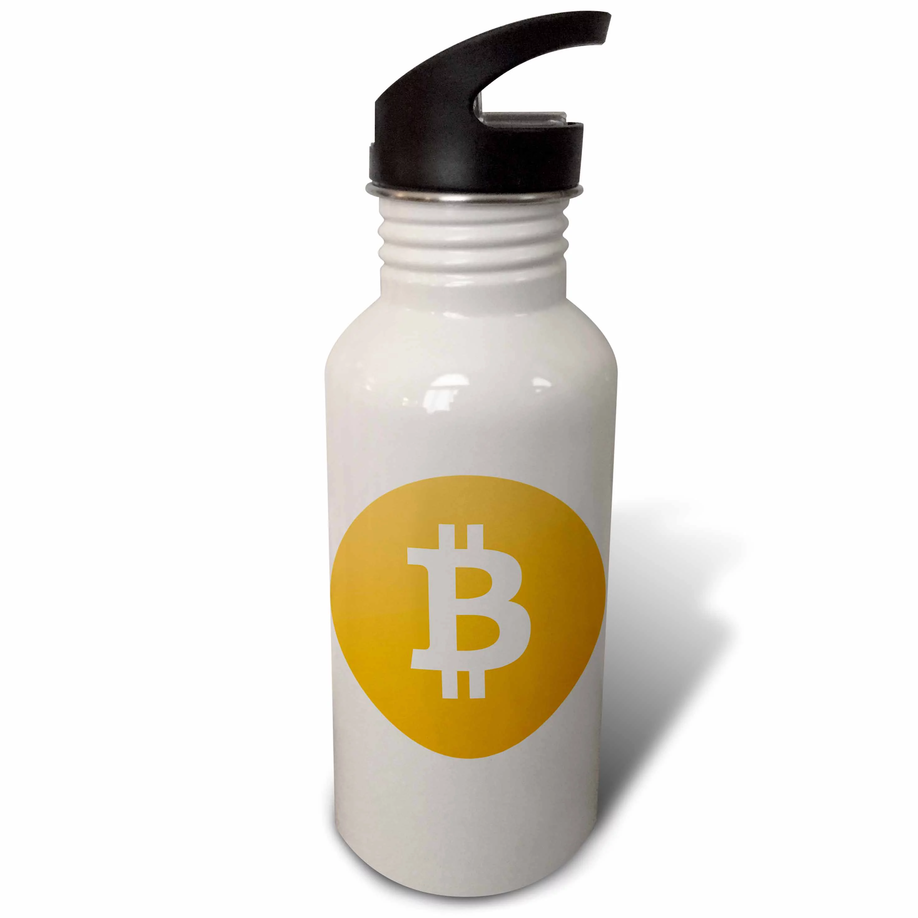 Orange Bitcoin with Circle Flip Straw 21oz Water Bottle wb-346158-2