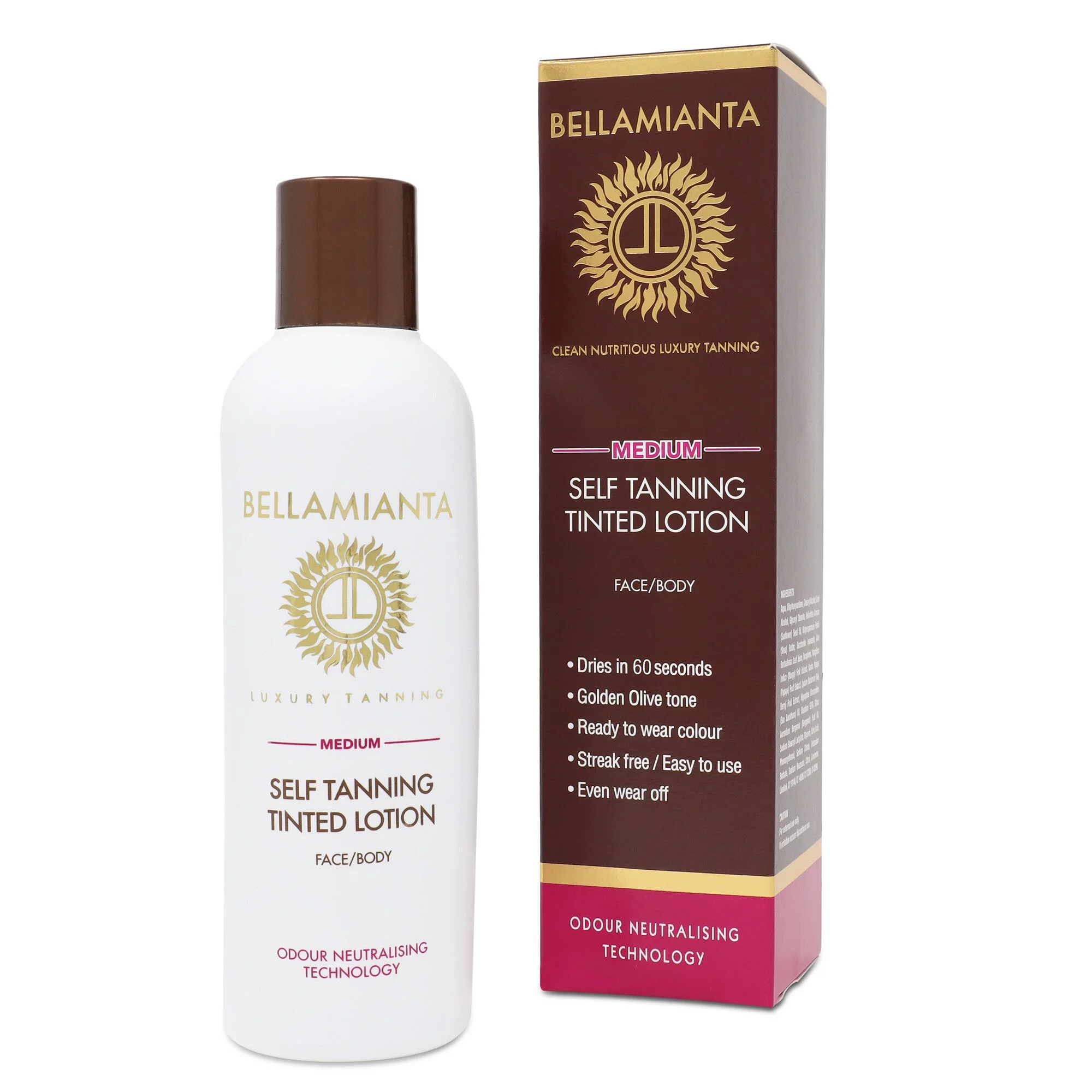 Bellamianta Self-Tanning Tinted Lotion 2 Pc Kit - 6.76oz Bronzer - Dark, Medium