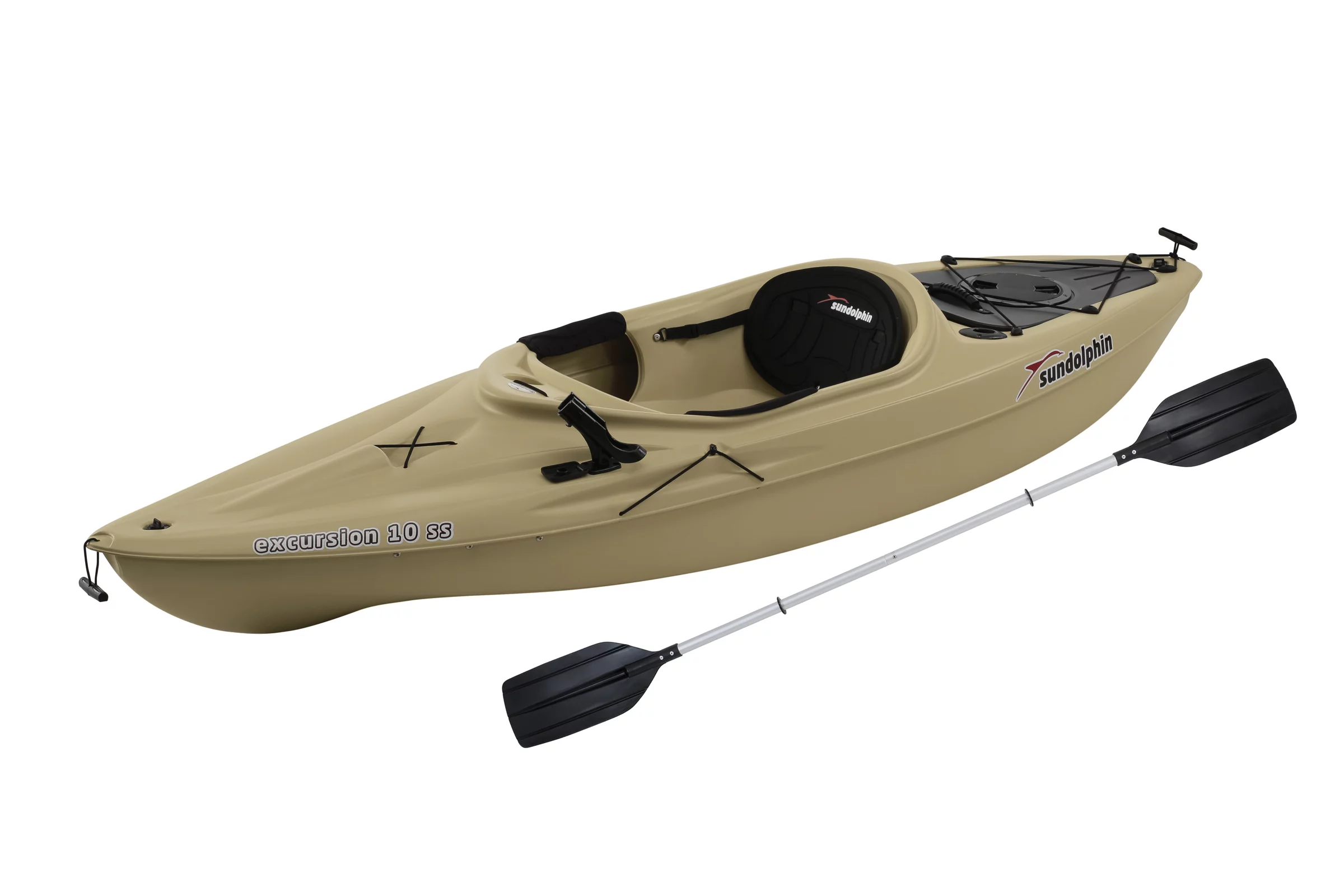 Sun Dolphin Excursion 10 Ss Sit-in Angler Kayak Sand, Paddle Included