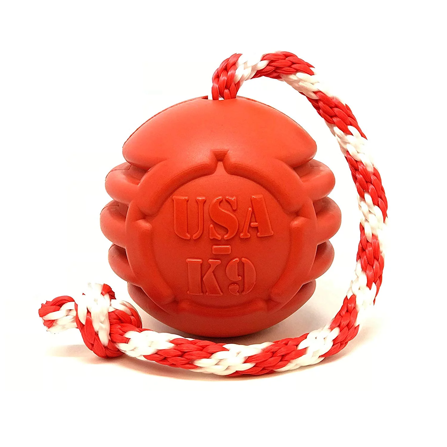 usa-k9 by sodapup dog toy - natural rubber stars and stripes dog reward ball - treat dispenser - slow feeder - training reward toy - power chewers - red - large product name