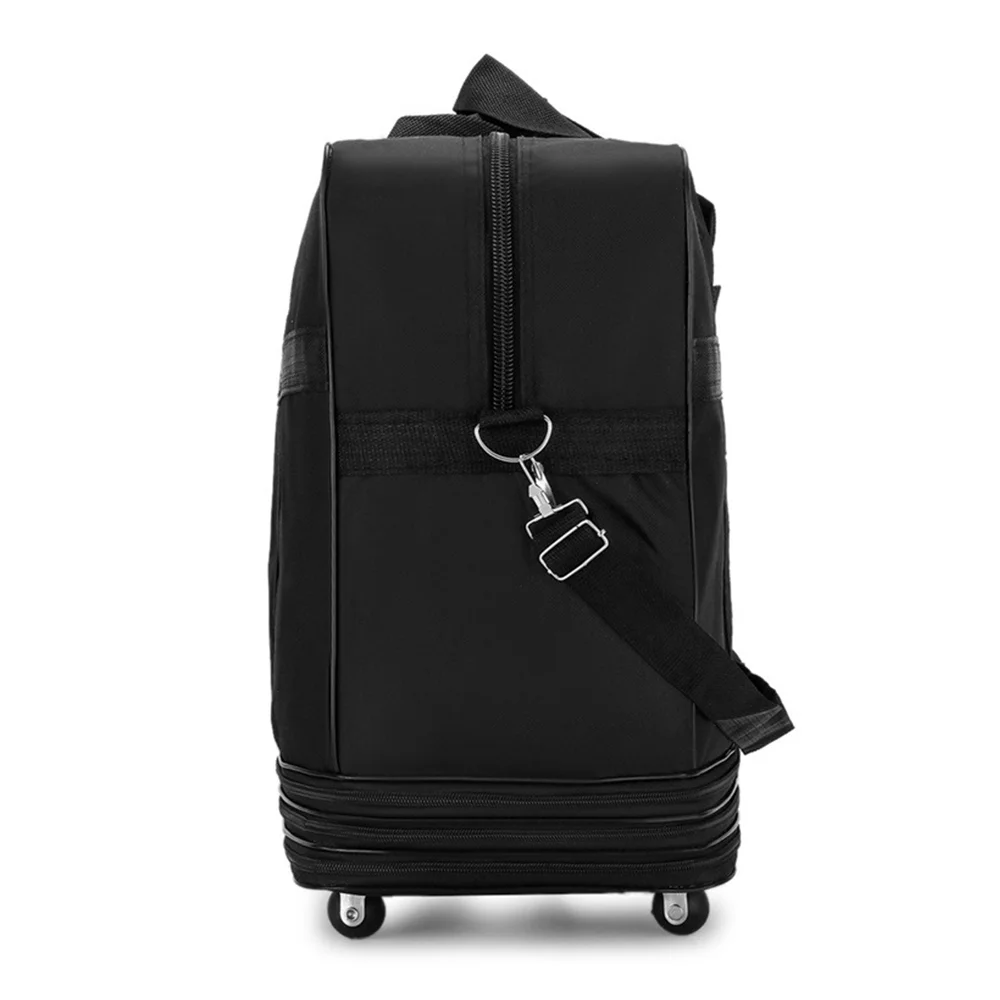Anself Expandable Waterproof Foldable Suitcase,Collapsible Travel Luggage Bag with Wheels,Black,35.4 * 19.7 * 11.8in