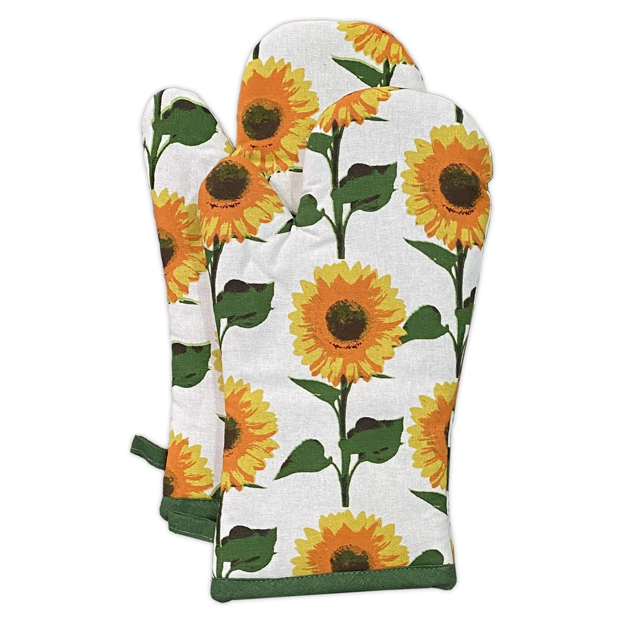 Lintex Linens Sunflower 100 Cotton 6pc Kitchen Towel, Pot Holder, Oven mitt Set