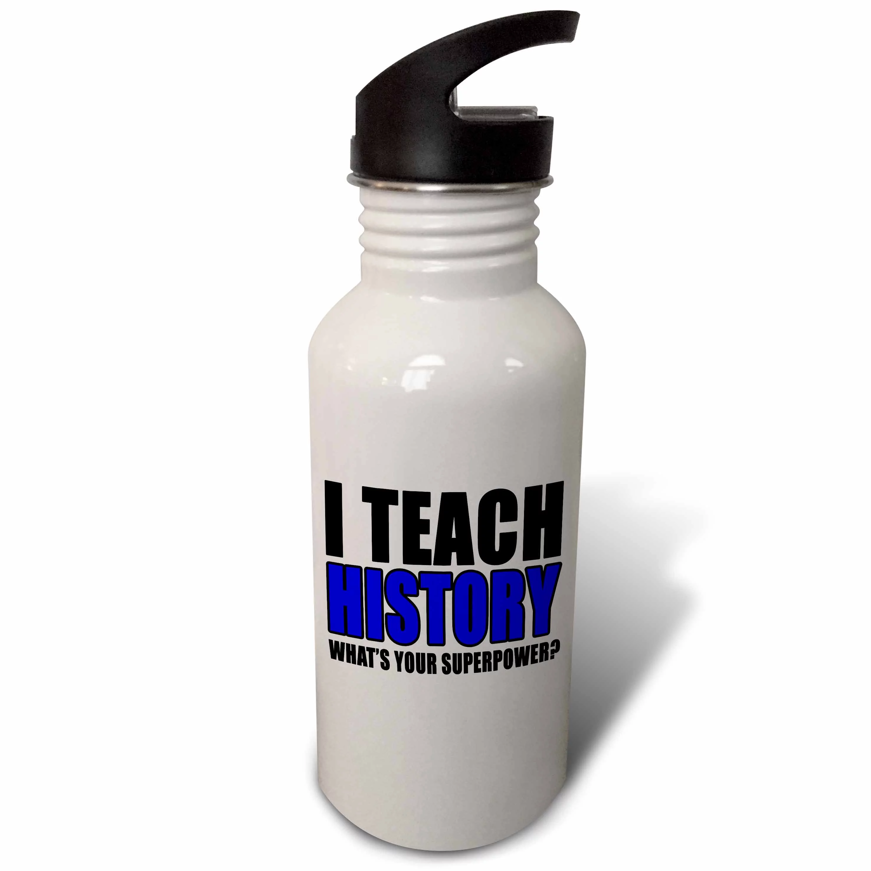 I Teach History Whats Your Superpower Blue 21 oz Sports Water Bottle wb-224015-1