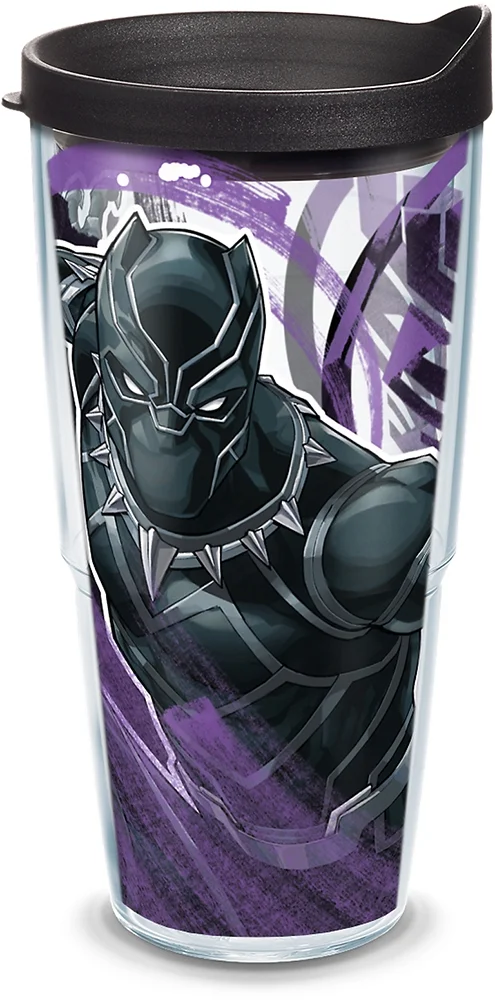 Tervis Marvel - Black Panther Made in USA Double Walled  Insulated Tumbler Travel Cup Keeps Drinks Cold & Hot, 24oz, Classic