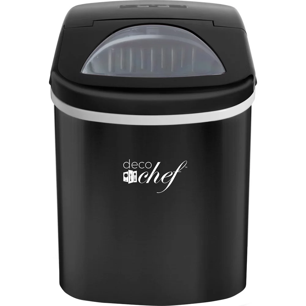 Deco Rapid Portable Automatic Electric Countertop Ice Maker - 6 Great Colors Compact Top Load 26 Lbs. Per Day Great for Party Hosting Never Run Out of Ice Again, Self Cleaning (Black) - (Open Box)