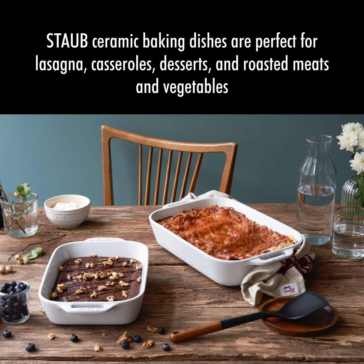 Staub Ceramic 2-pc Rectangular Baking Dish Set - White
