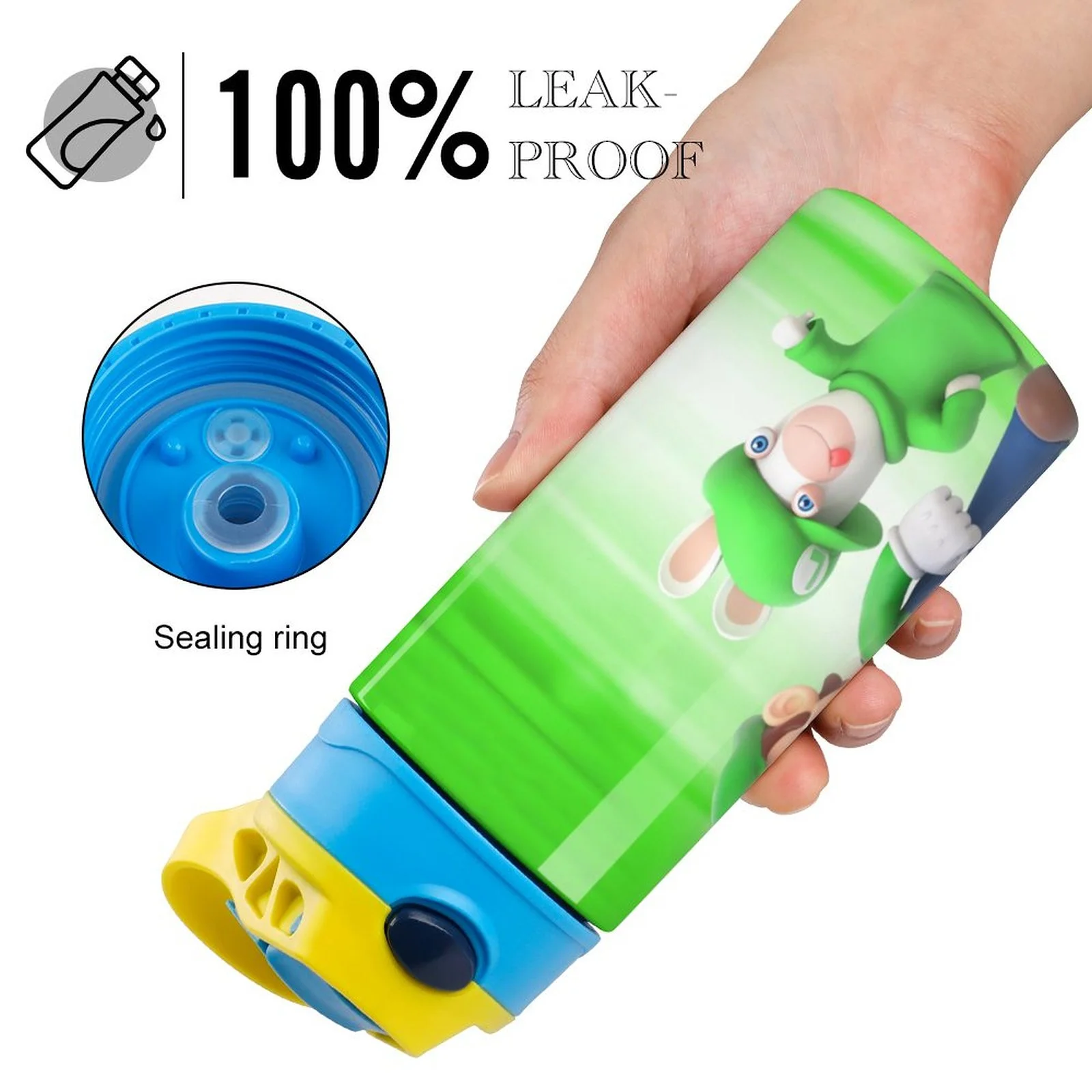 Luigi's Mansion Anime Kid's Insulated Water Bottle With Straw Vacuum Stainless Steel Cup Leak-Proof Children Toddler Thermoses