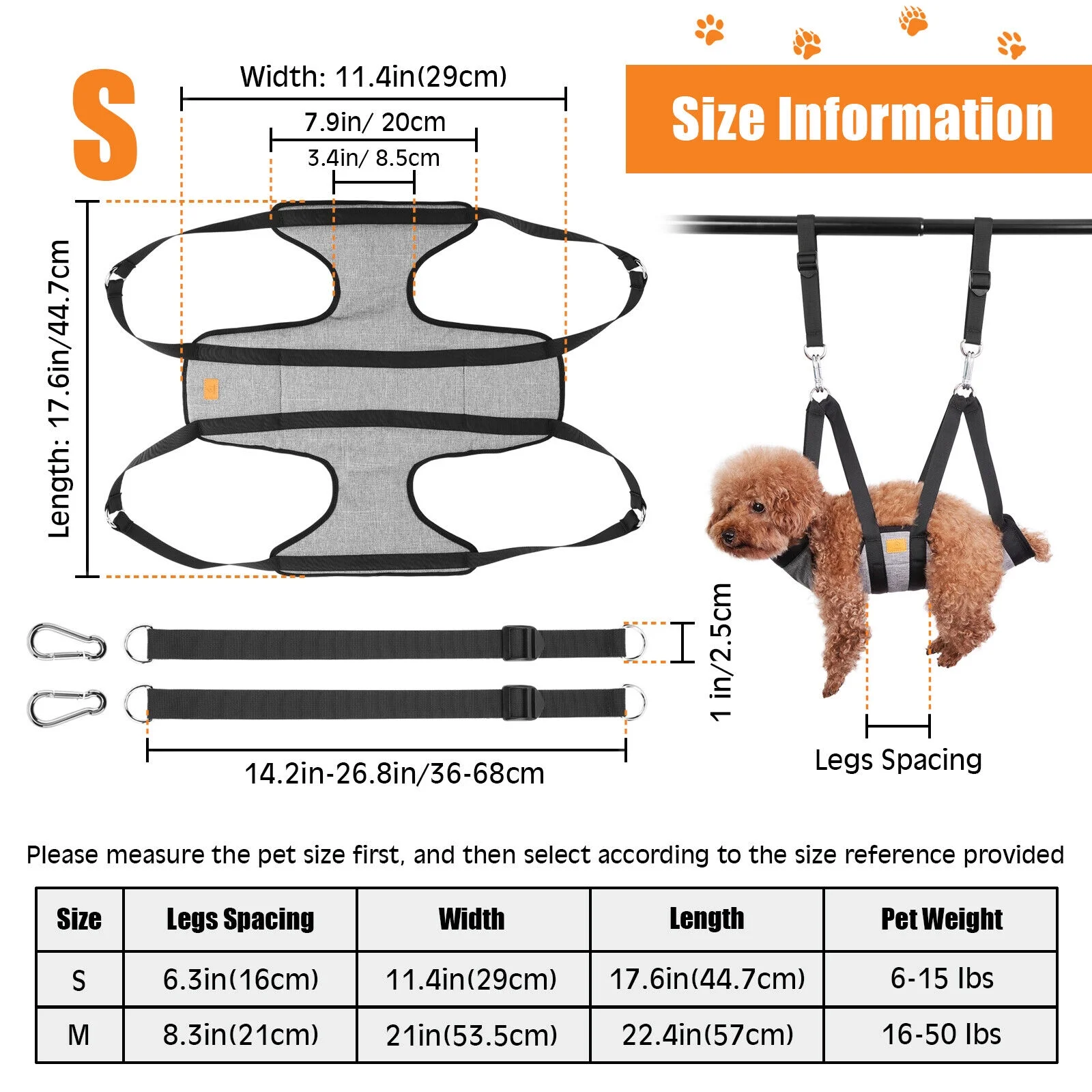 Pet Dog Puppy Hammock Grooming Restraint Harness Sling Bag Hair Nail Trimming SM