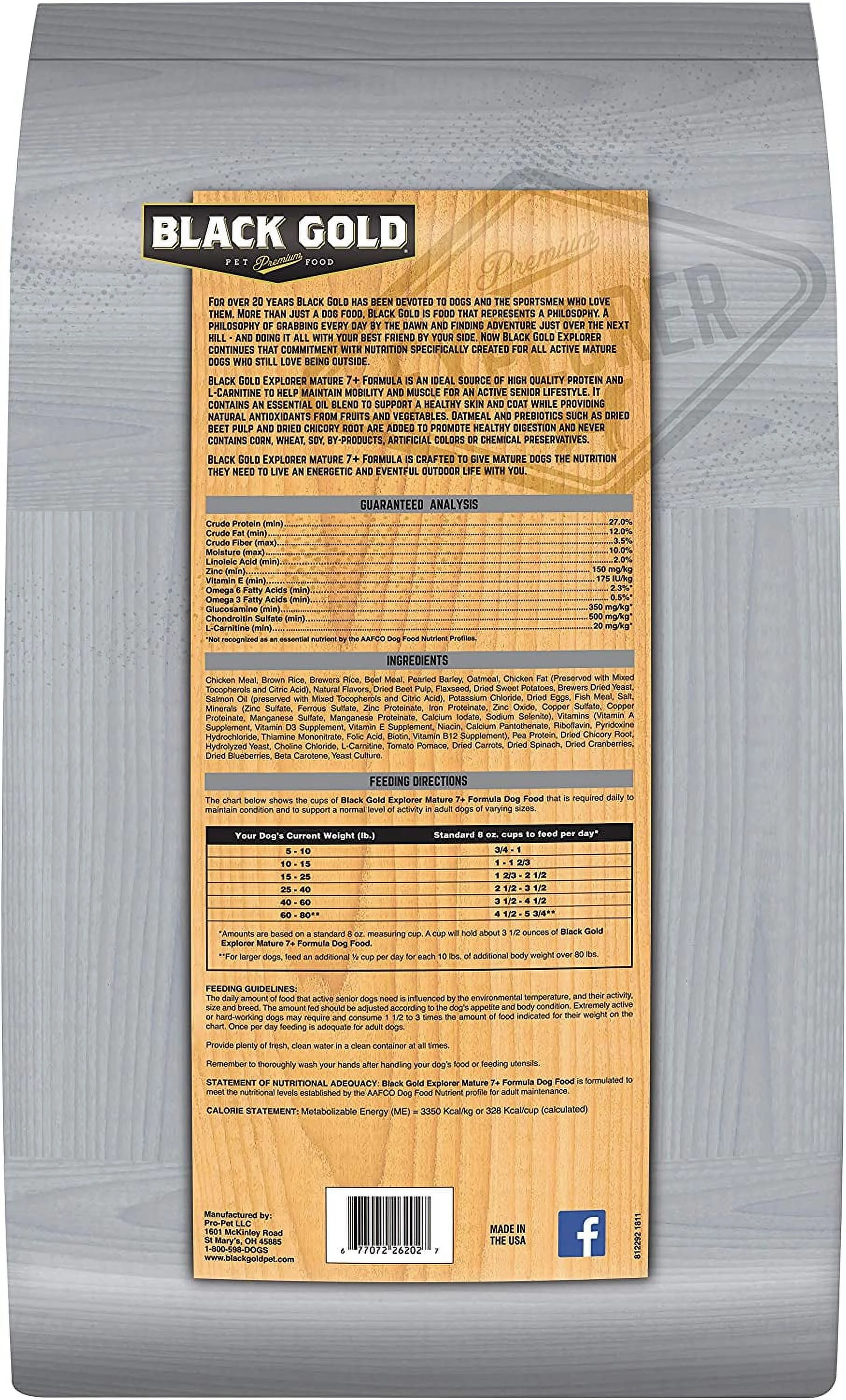 Black Gold Explorer Mature 7+ Formula Dry Dog Food