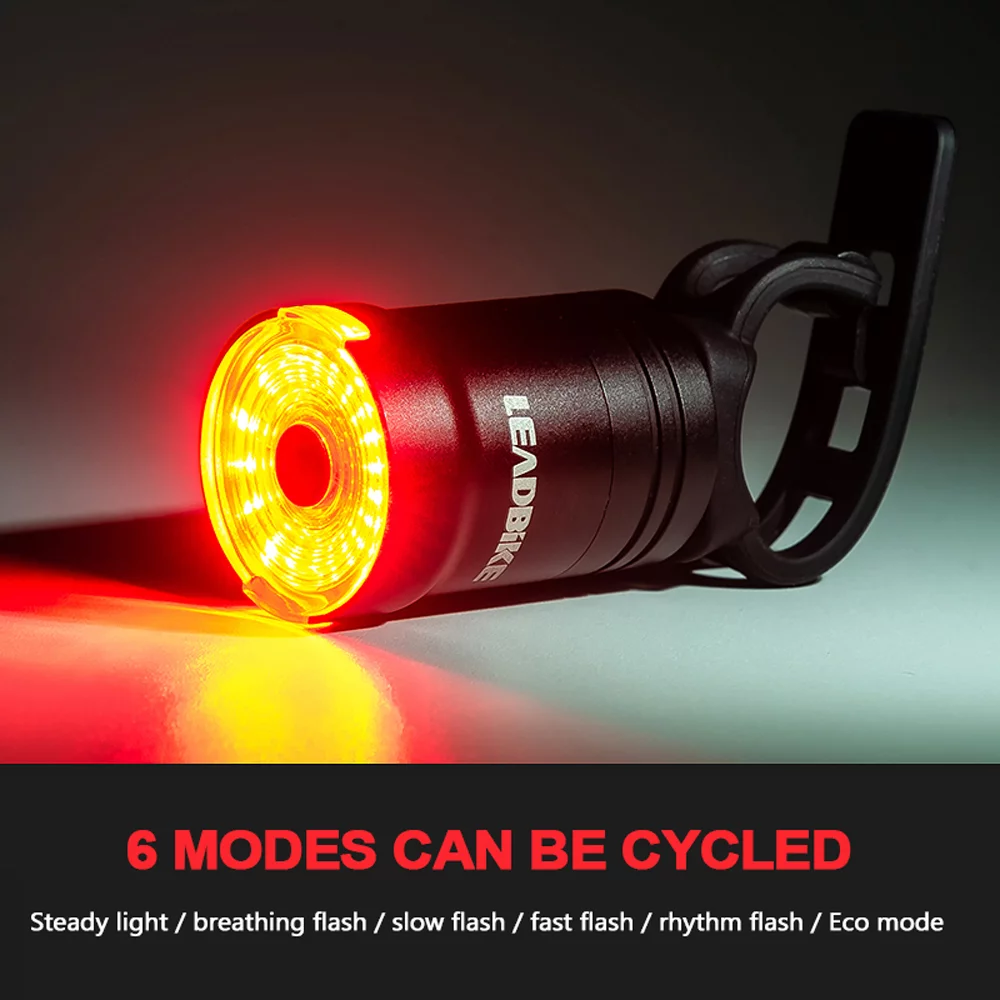 Intelligent Tail USB Chargeable Bike Rear Lights Brake Sensing Safety Warning Cycling