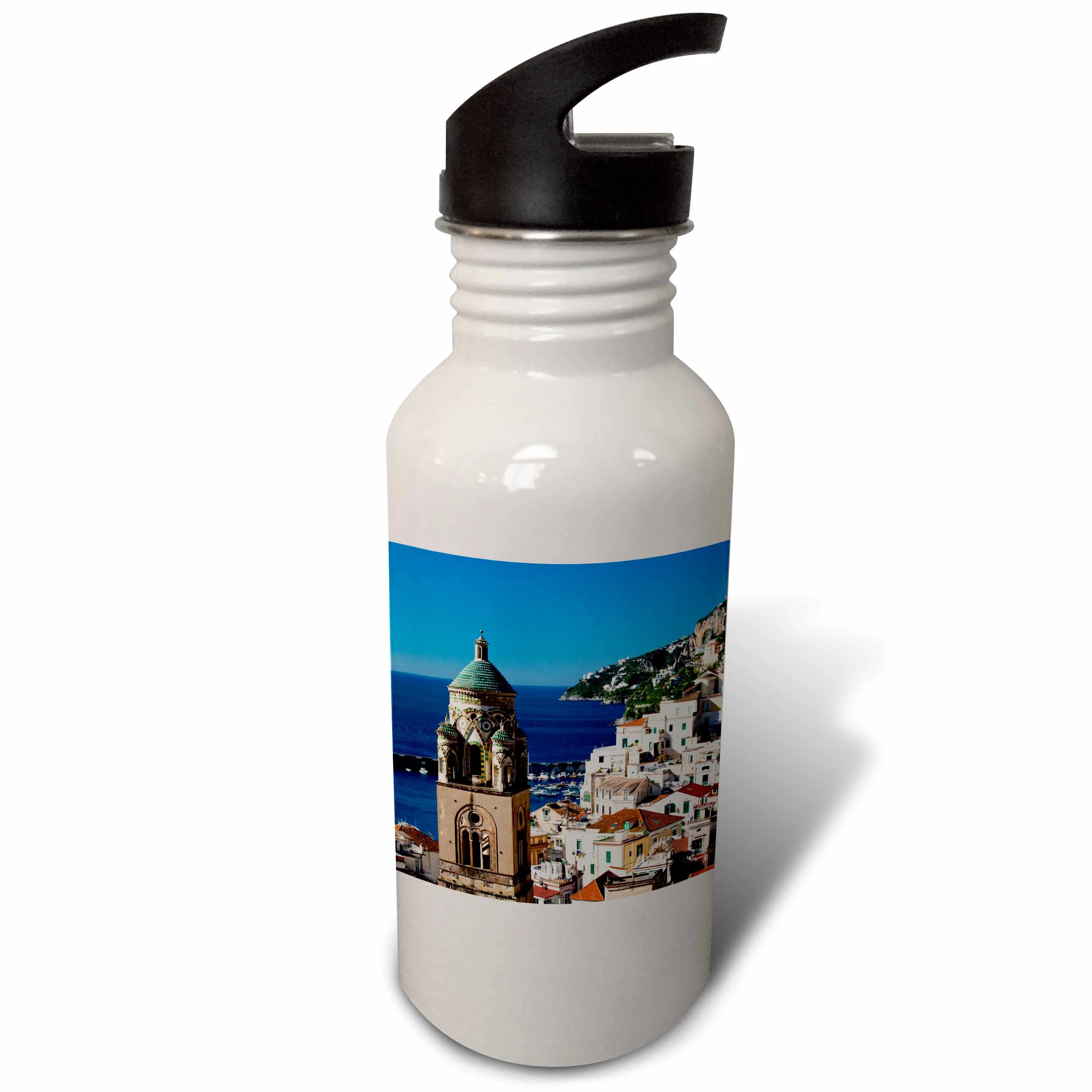 Italy, Amalfi, Morning Light on the Cathedral of St. Andrew. 21 oz Sports Water Bottle wb-189251-1
