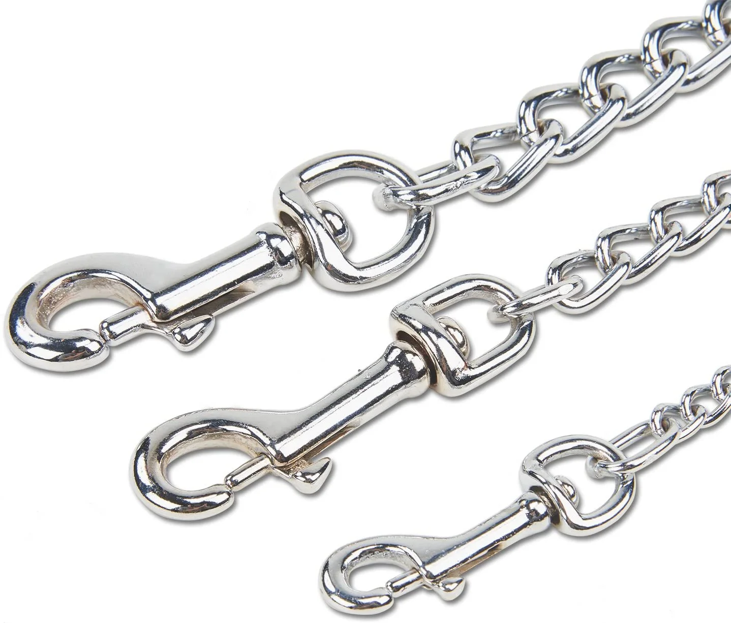 Chrome Plated Metal Dog Leash Chain Lead Heavy Duty Chew Proof Leash with Padded Handle Walking Traffic Training Traveling，6'/4.0mm Large Chain