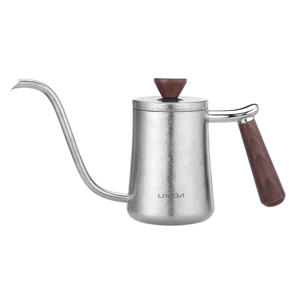 Lixada Gooseneck Coffee Kettle with Wood Handle for Camping