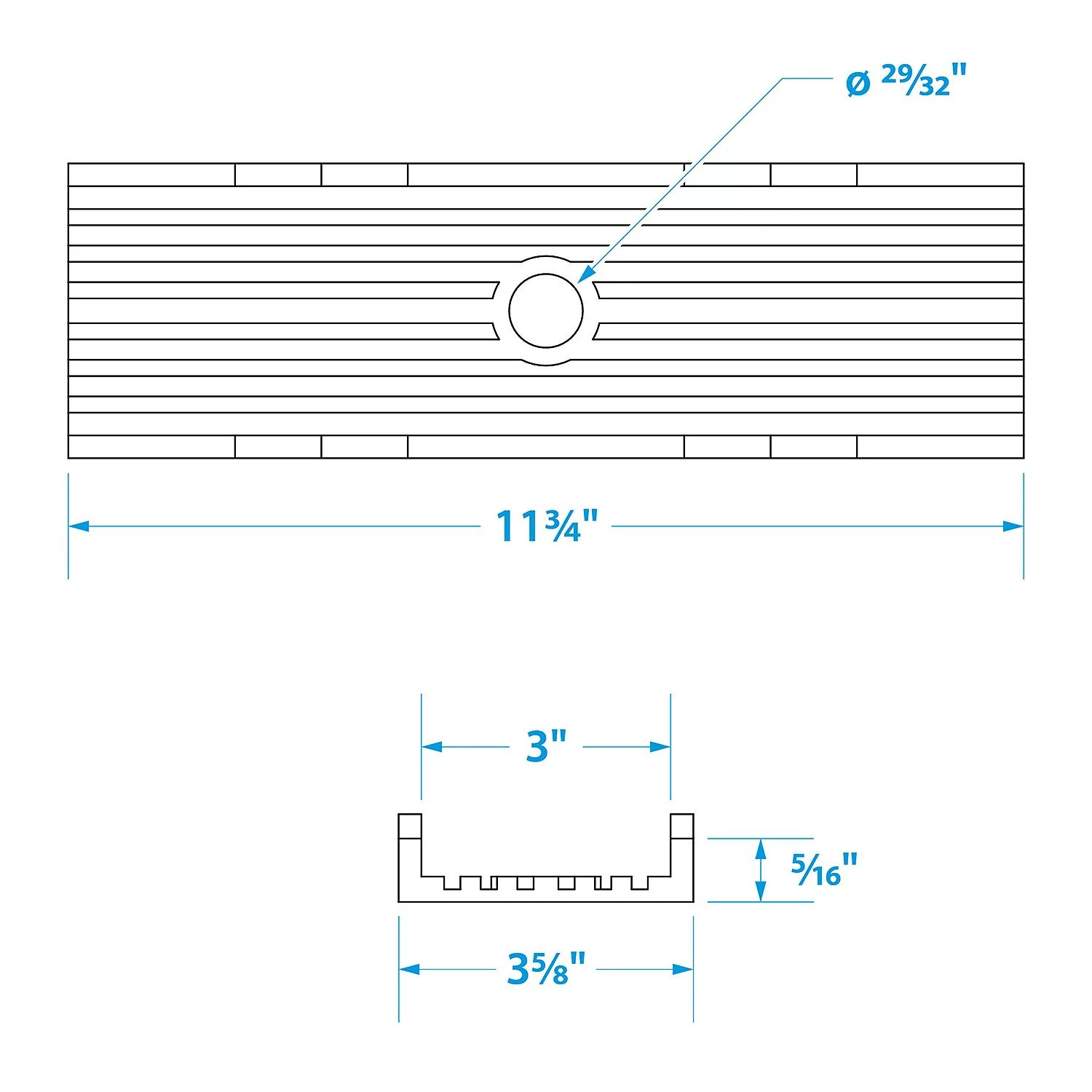 (Price/EA)Seachoice Non-Marking TP Yellow Rubber Keel Pad 12