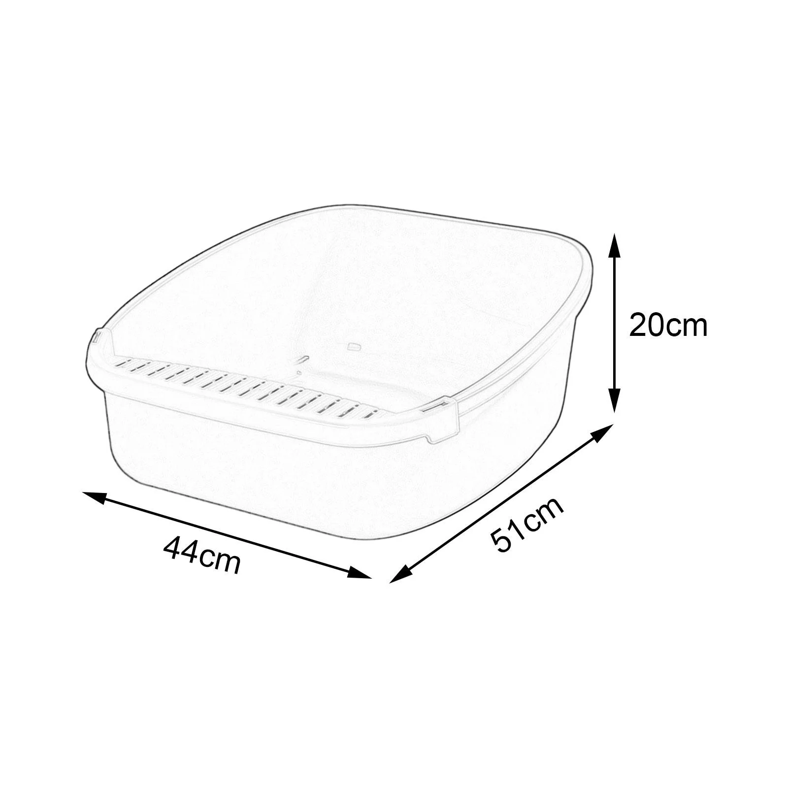 Cat Litter Box Easy Cleaning Durable Pet Litter Tray for Rabbit Bunny Gray