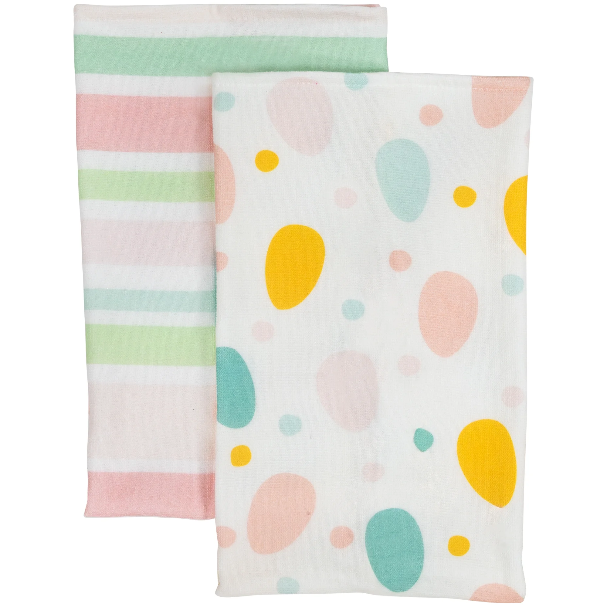 Northlight Set of 2 Pastel Stripes and Easter Eggs Kitchen Tea Towels 26