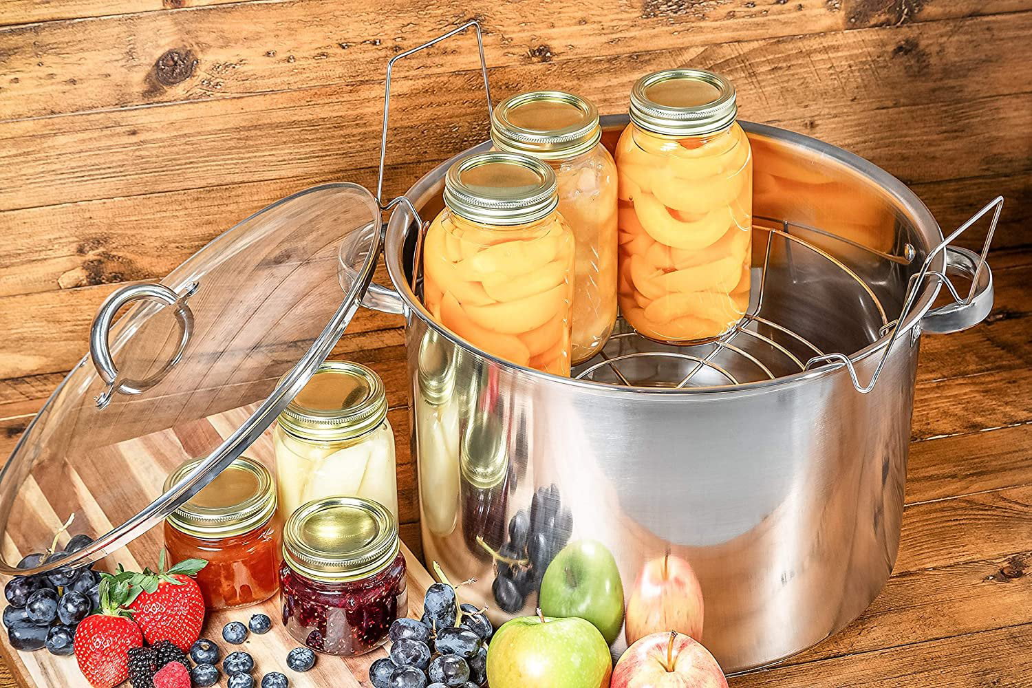 McSunley Medium Stainless Steel Prep N Cook Water Bath Canner, 21.5 quart, Silver