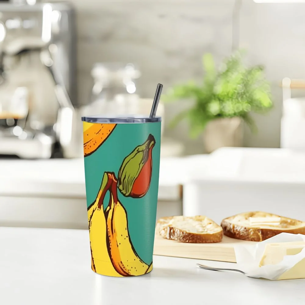 COMIO Insulated Water Bottle Stainless Steel Water Bottles Metal Water Bottle, Cartoon Fruit Banana
