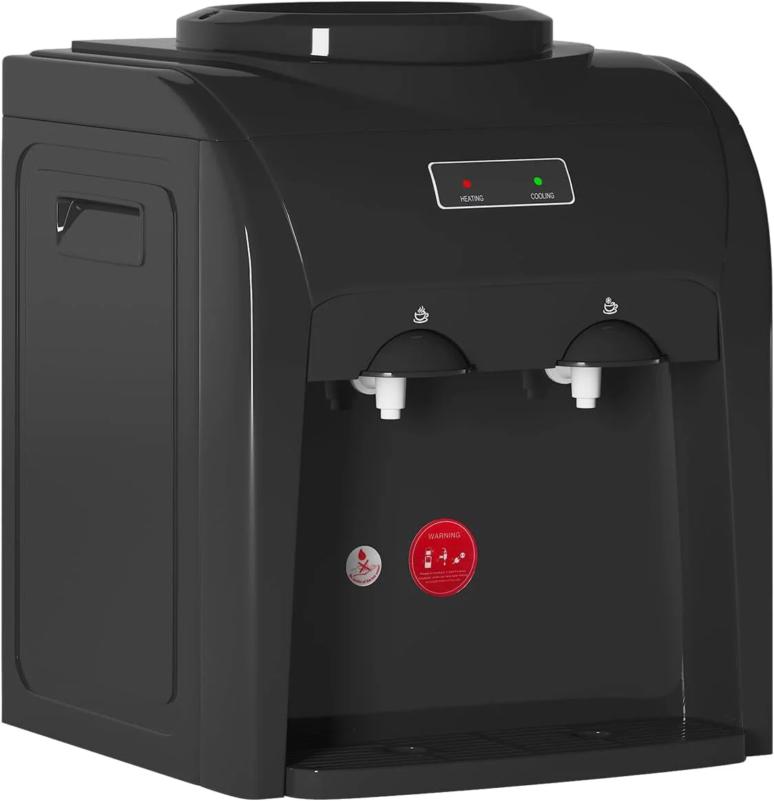 Muhub Top Loading Water Cooler Dispenser,Holds 3 or 5 Gallon Bottle, Anti-Scalding Design, Child Safety Lock,Black