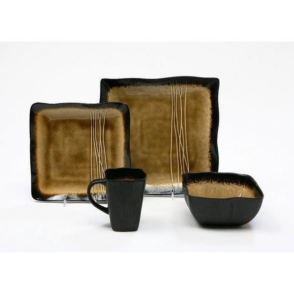 Baum BBBGJ16D Jaden Royal Dinnerware Set, Green - 16 Piece
