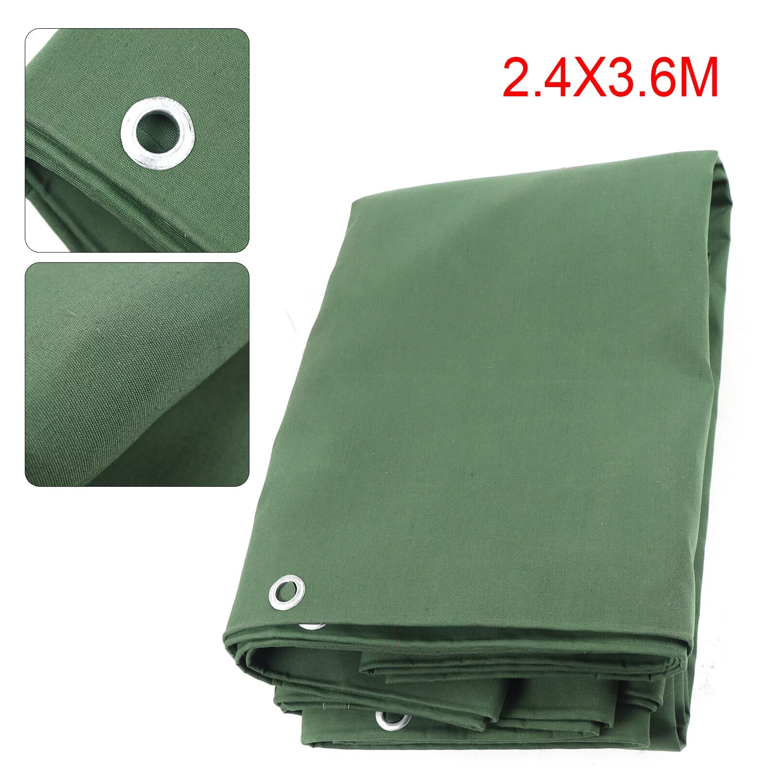 8x12Feet Heavy Duty Canvas Tarp Waterproof Tarpaulins Ripstop Cotton Canopy Cover Tent Mildew Resistant Equipment Protection Green