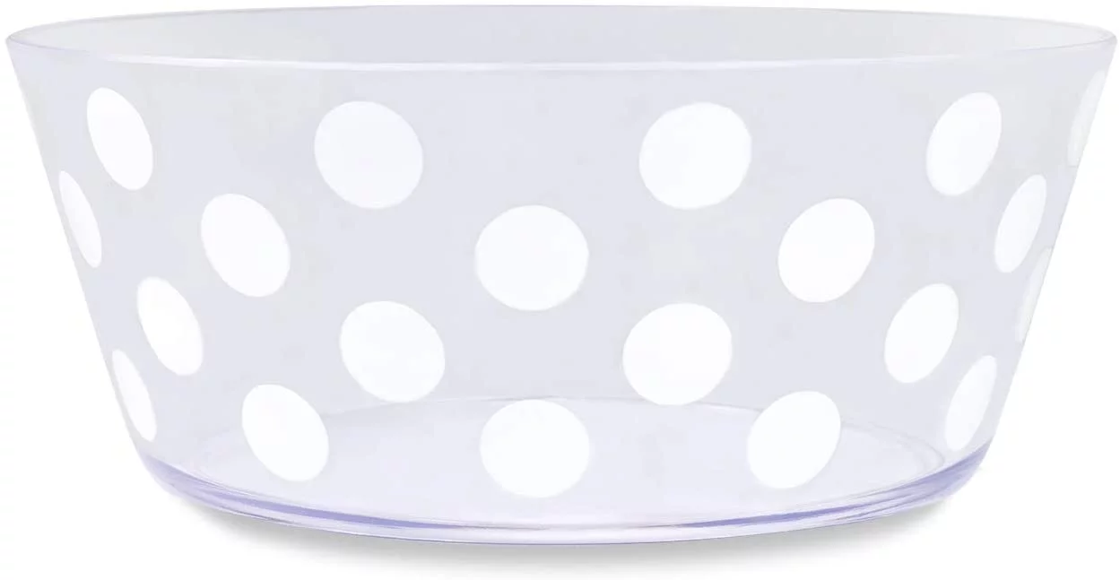 Kate Spade New York Kitchen/Outdoor Dining Acrylic Serveware, Jumbo Dot Collection, Serving Bowl