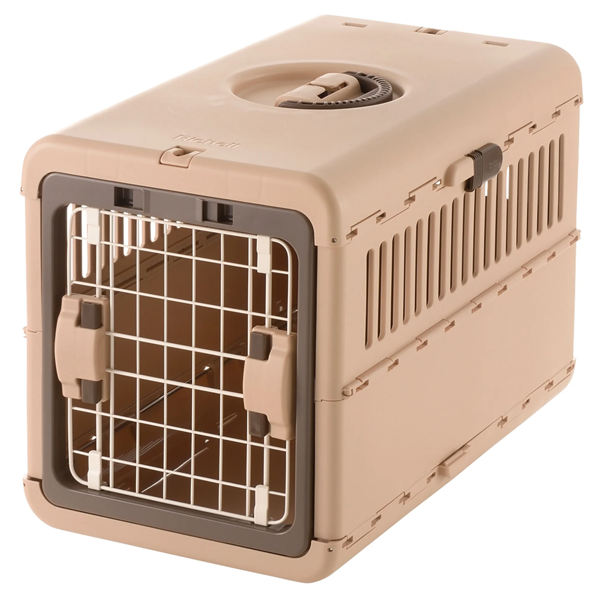 Richelle Foldable Pet Carrier Small in Brown, Great for Travel and Stores Easily, for Dogs & Cats