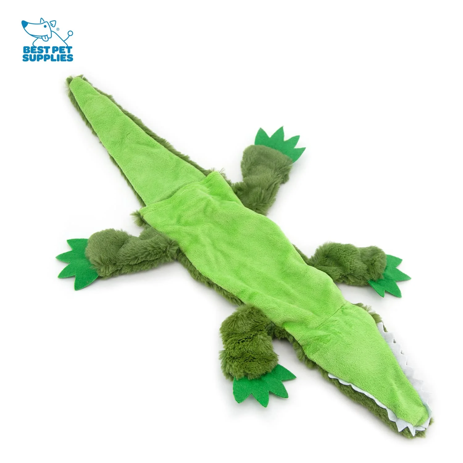 Best Pet Supplies 2-in-1 Stuffless Squeaky Dog Toys with Soft, Durable Fabric for Small, Medium, and Large Pets, No Stuffing for Indoor Play, Holds a Plastic Bottle - Alligator, Medium