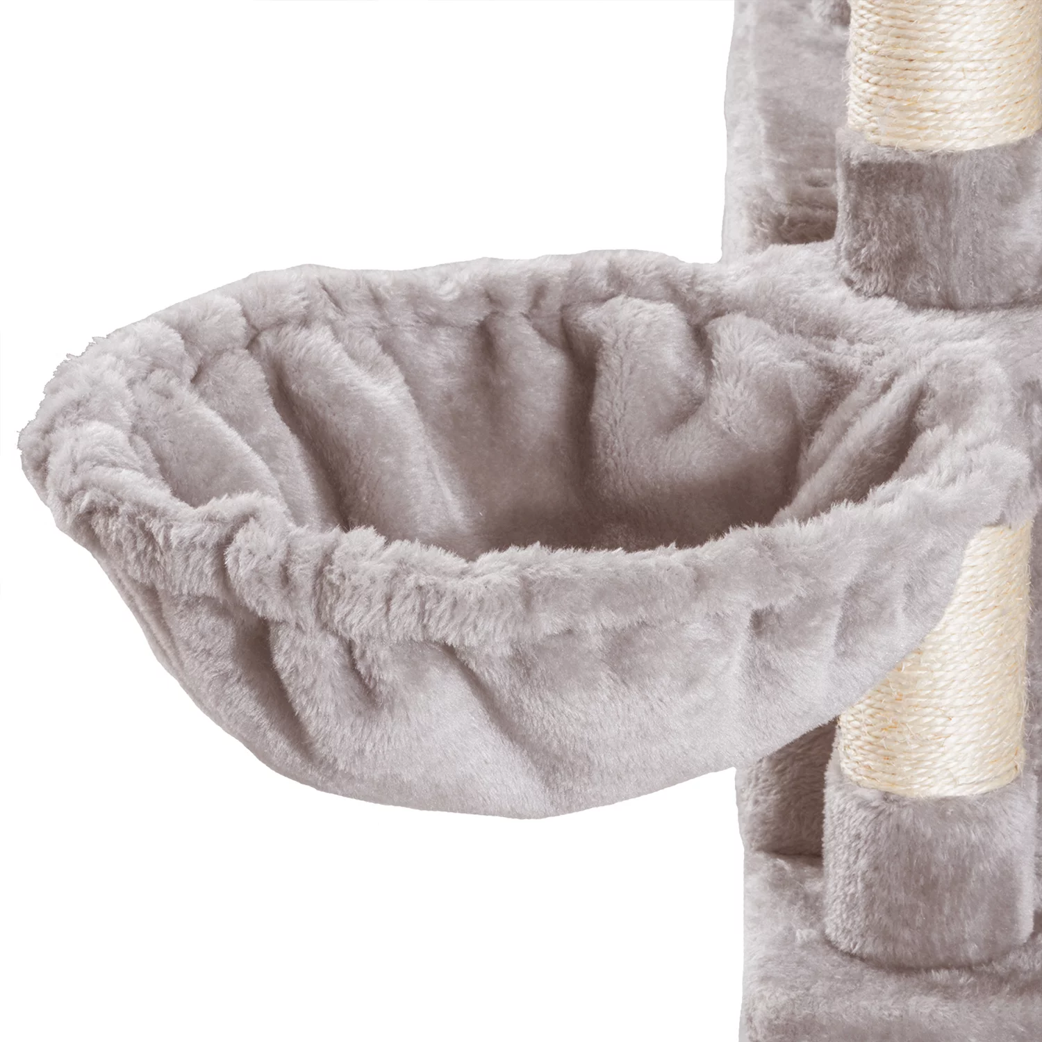 Allewie Grey 68 Inches Multi-Level Large Cat Tree with Cat Condo and Sisal Scratching Posts and Hammocks