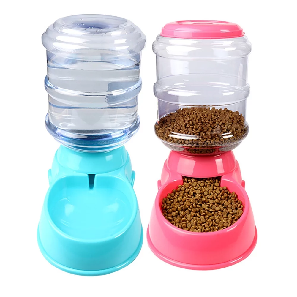 Automatic Pet Water Food Dispenser 3.8L Large Capacity Self-Dispensing Gravity Pet Feeder Waterer Cat Dog Feeding Bowl Drinking Water/Automatic Feeding Pet Supplies 2#