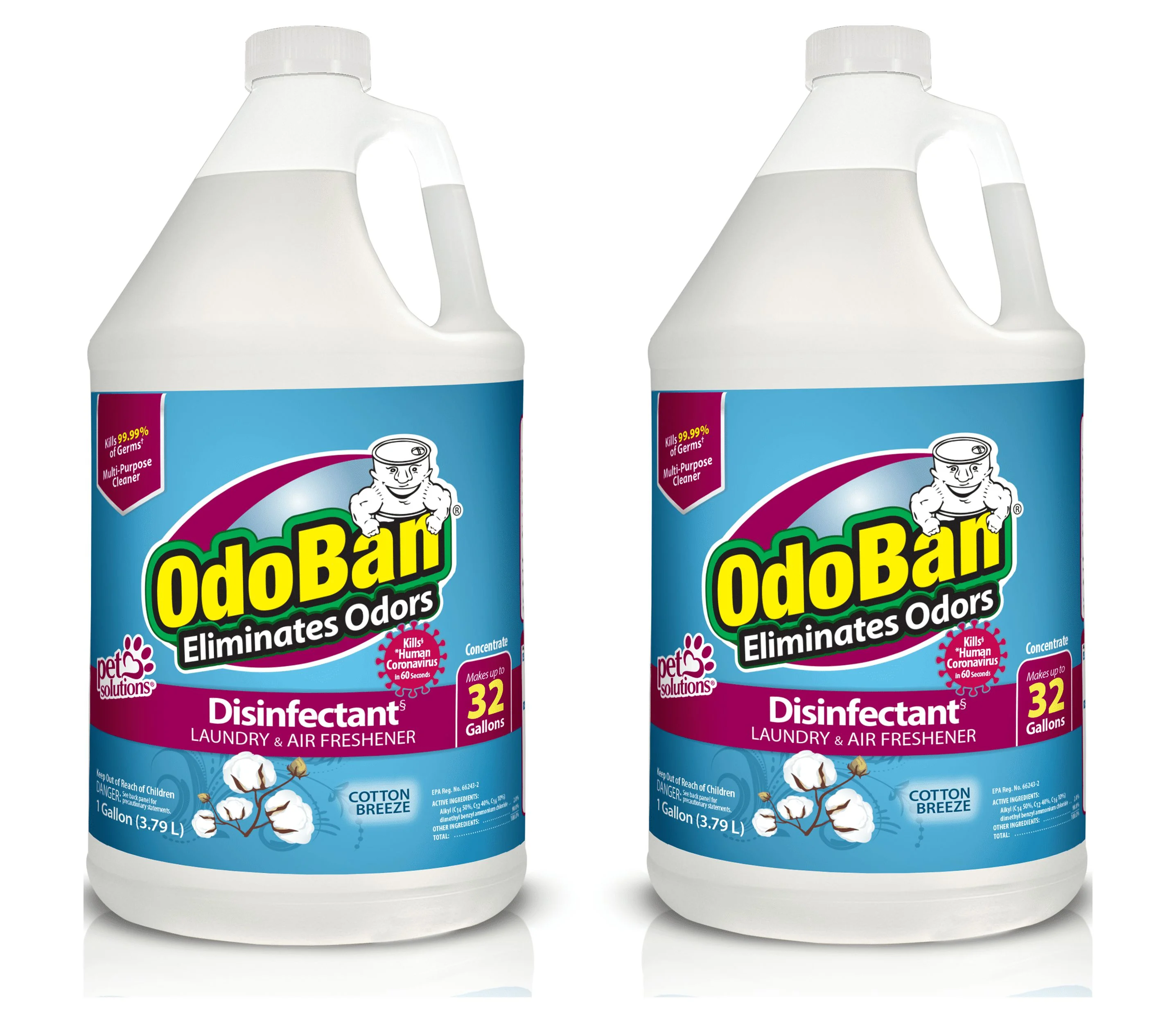 OdoBan All-Purpose Cleaners, Cotton Breeze and Fresh Scent, 128 Fluid Ounce, 2 Count