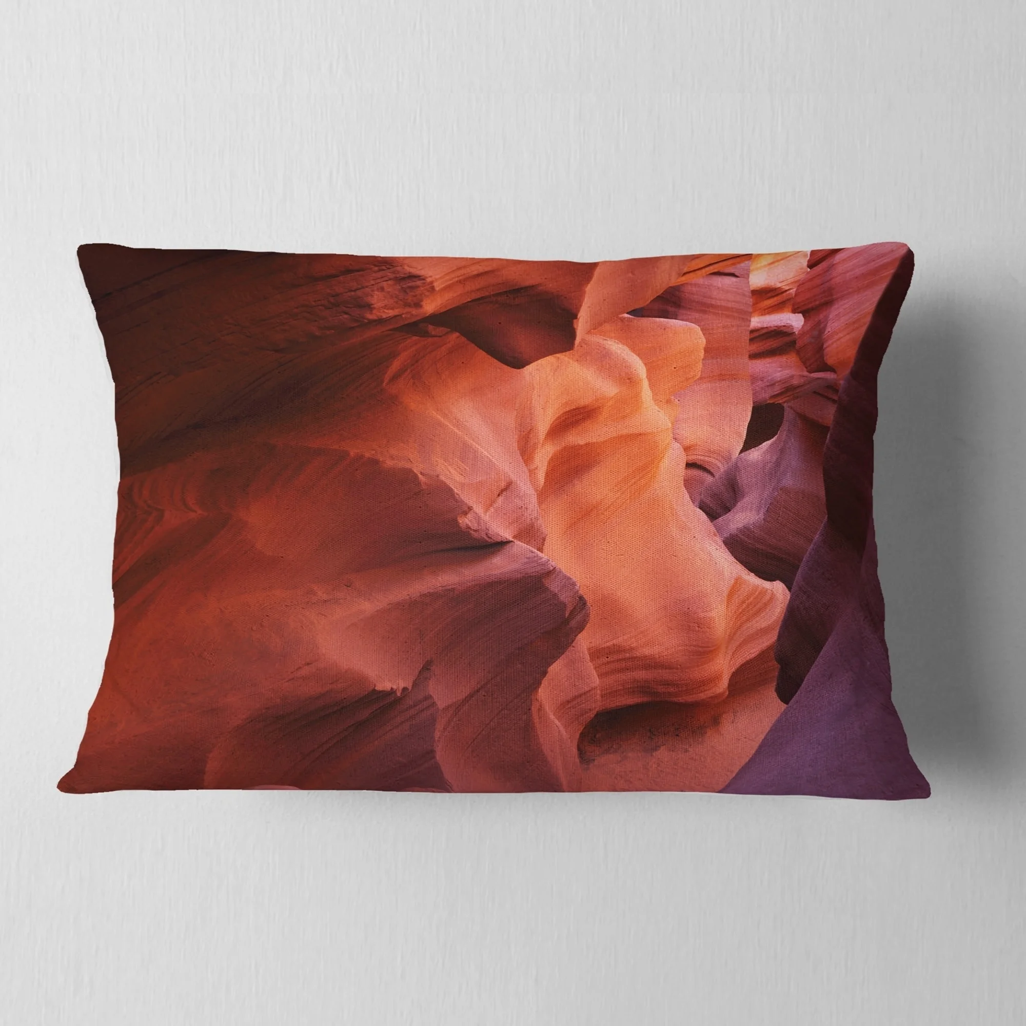 DESIGN ART Designart 'Antelope Canyon Magical Shades' Landscape Photography Throw Pillow 16 in. x 16 in. Small