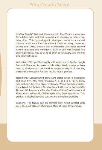 Healthy Breeds Dog Oatmeal Shampoo with Aloe for Bergamasco - Over 200 Breeds - 16 oz - Mild & Gentle for Sensitive Skin - Hypoallergenic Formula & pH Balanced