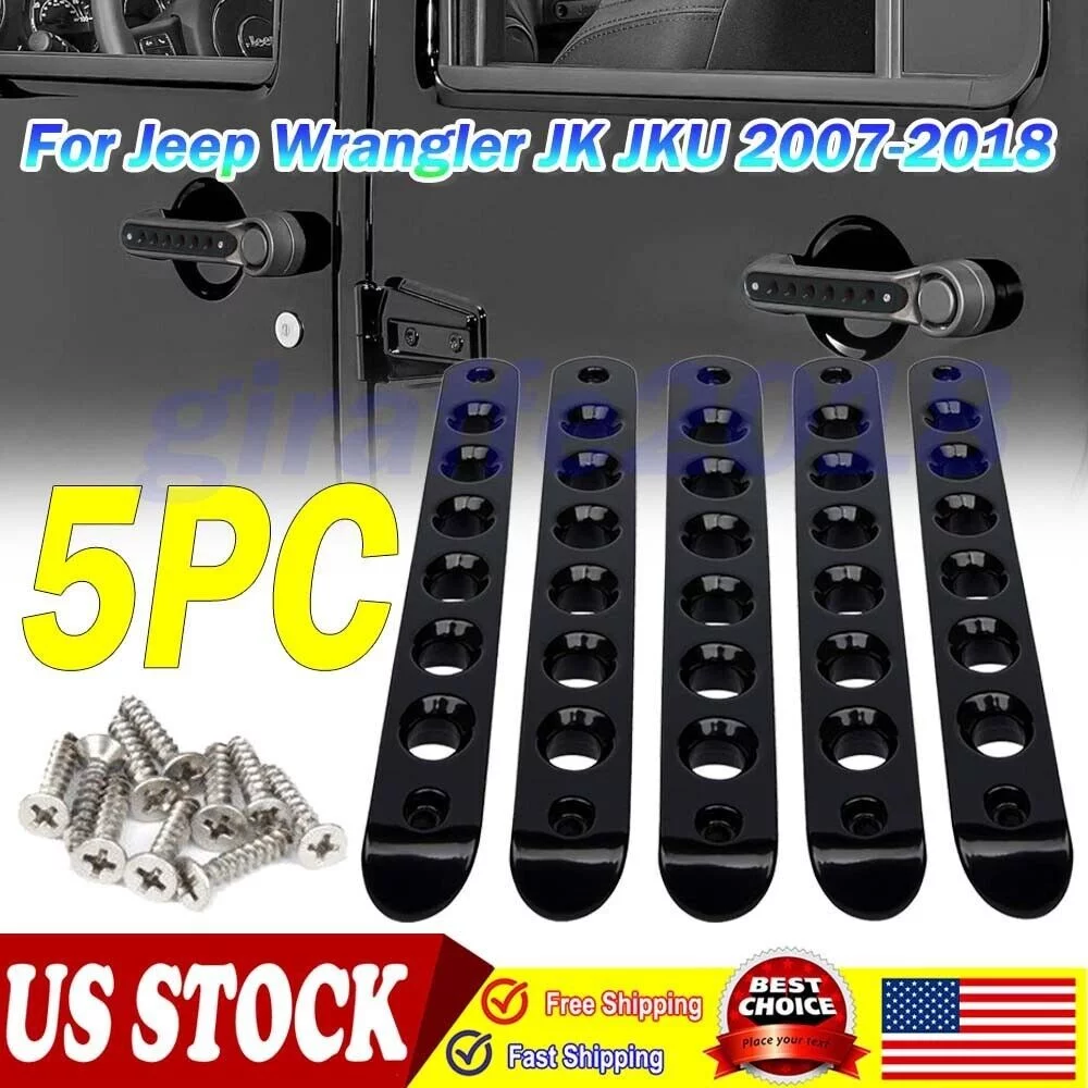 Grab Handle Cover for 2007-2018 Jeep Wrangler JK & Unlimited 4 Door 5pcs/Set ee