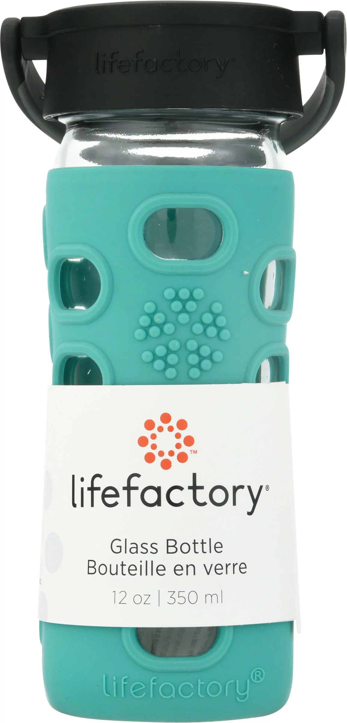 Lifefactory - Glass Water Bottle with Classic Cap and Silicone Sleeve Core 2.0 Kale - 12 fl. oz.