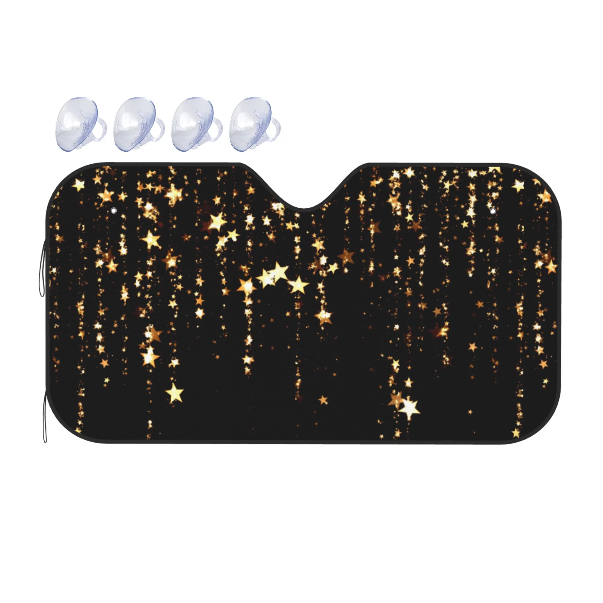 ZICANCN Car Sun Shades Front Windshield, Stars Decoration Automotive Front Window Sun Shield Visor, Small Size