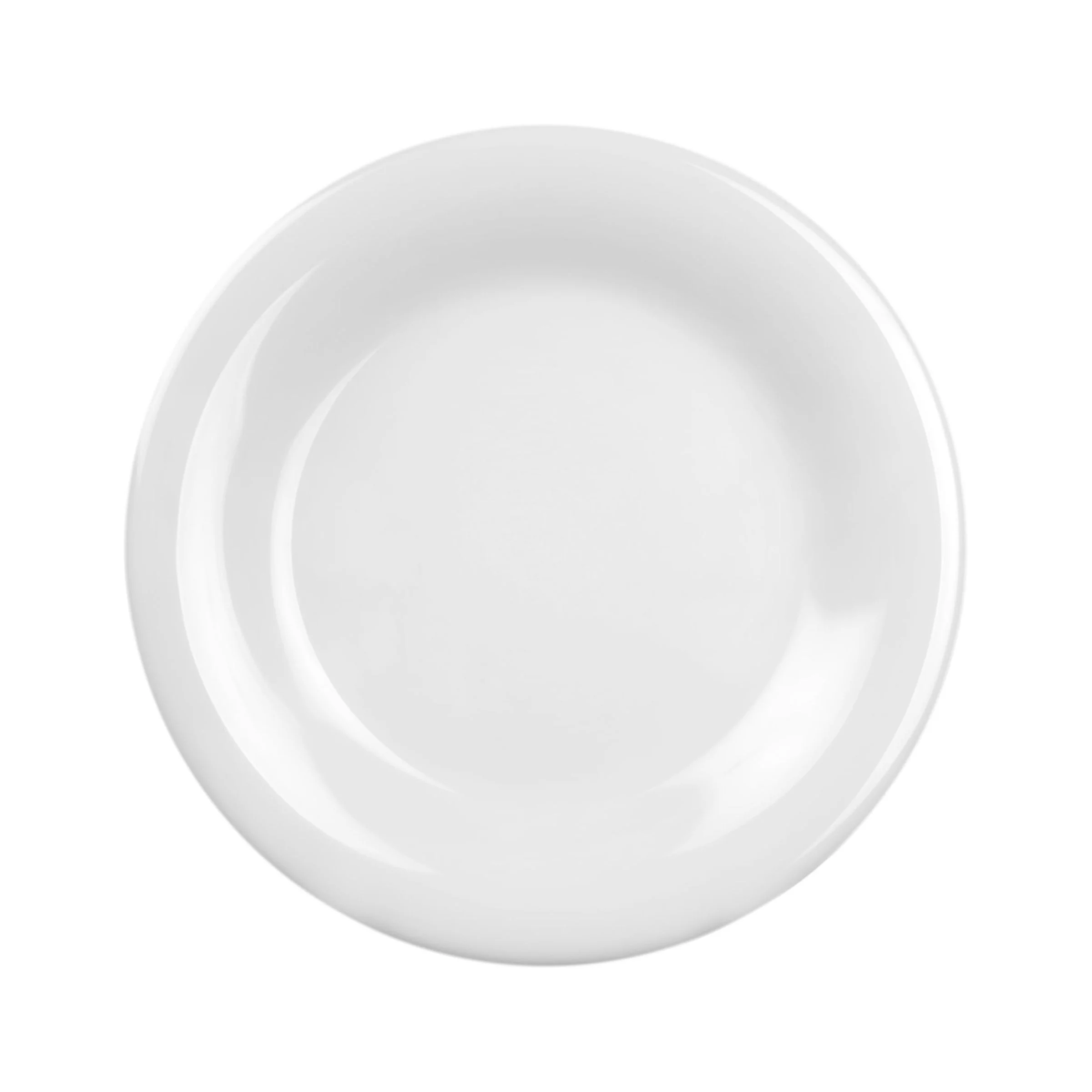 Excellante Color White Melamine Dinnerware Collection 9 Inch Wide Rim Round Plate, Comes in Dozen