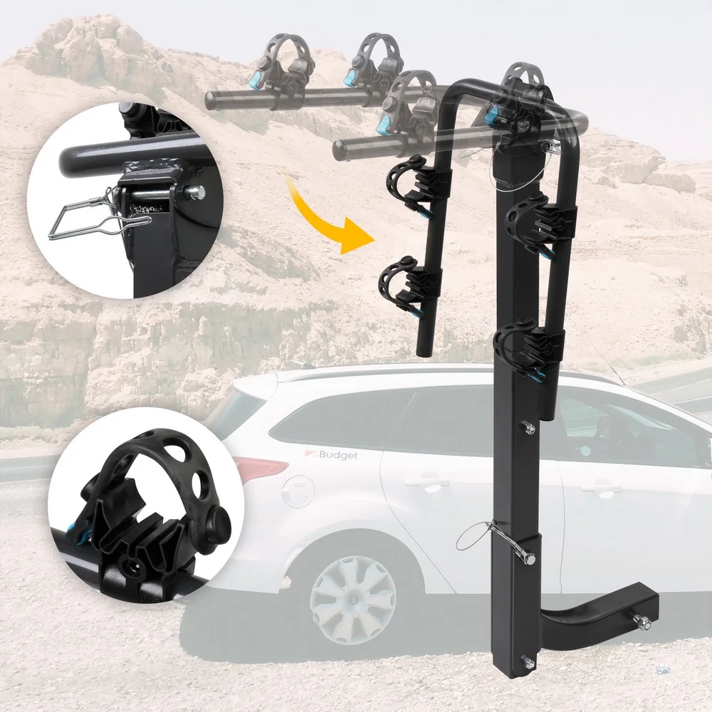 YeekTok 2-Bike Carrier Foldable Transport Rack for Cars Trucks SUVs Black
