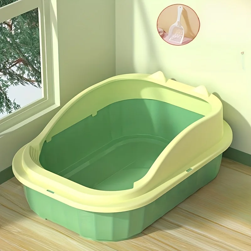 Large Semi-Enclosed Cat Litter Box - Anti-Splash and Easy to Clean