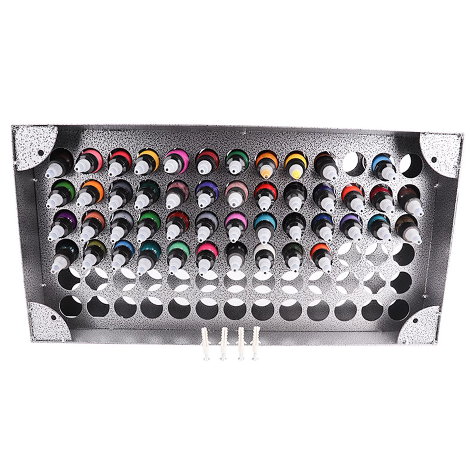 78 Holes Tattoo Ink Rack Organizer Display Holder Storage Stand Back Screw Hole Designs Hanging Space Saving Firm Durable Reasonable Layout
