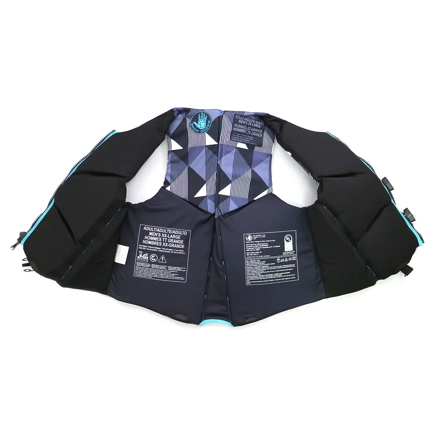 Body Glove Men's USCG Approved Life Jacket Vest, Black/Blue, XL (45