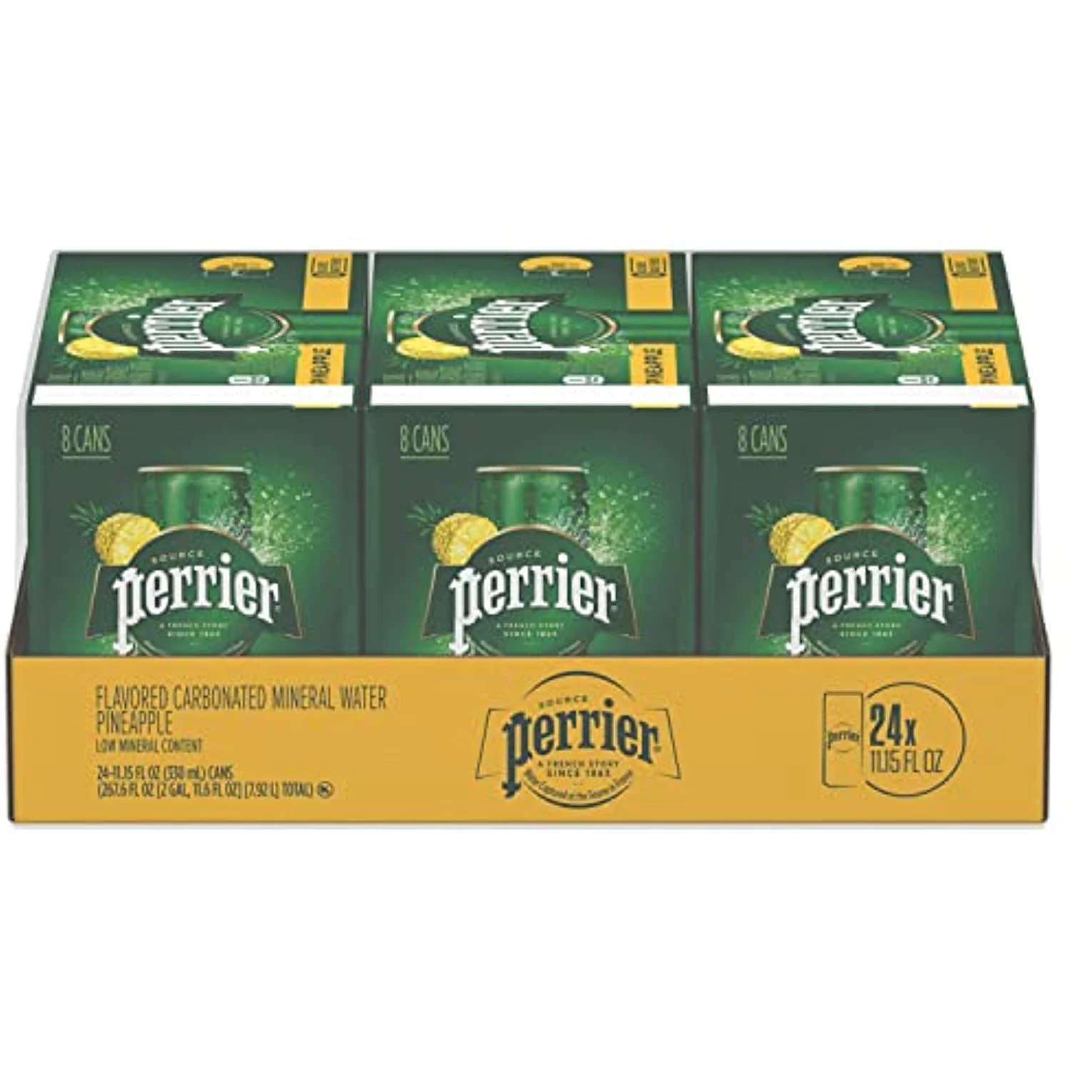 Perrier Carbonated Pineapple Mineral Water 8 - 11.15 Fl Oz Cans